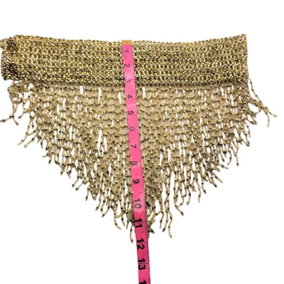 Hip Belt , Gold Tone Elastic Beaded Belt, Belly dance Hip Belt- NEW main image 4